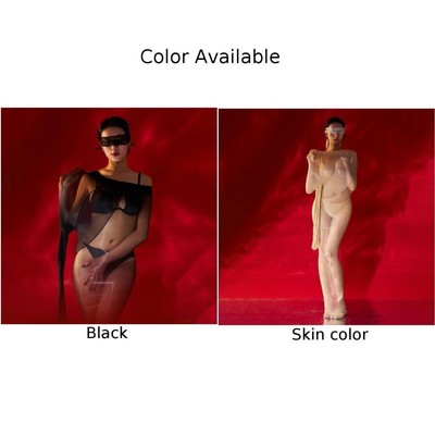 Dessous Jumpsuit Strumpfhose glänzende Strümpfe nackte Beine Anti Snag Design