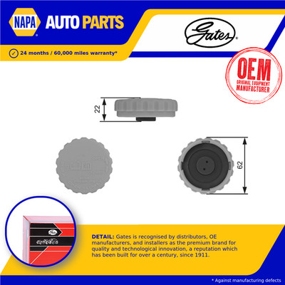 Radiator Cap fits CHEVROLET Gates 90409257 90467473 Genuine Quality Guaranteed
