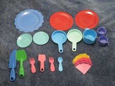 Little Tikes Dishes Lot 23 Pieces Pans Cups Plates Play Kitchen Replacement