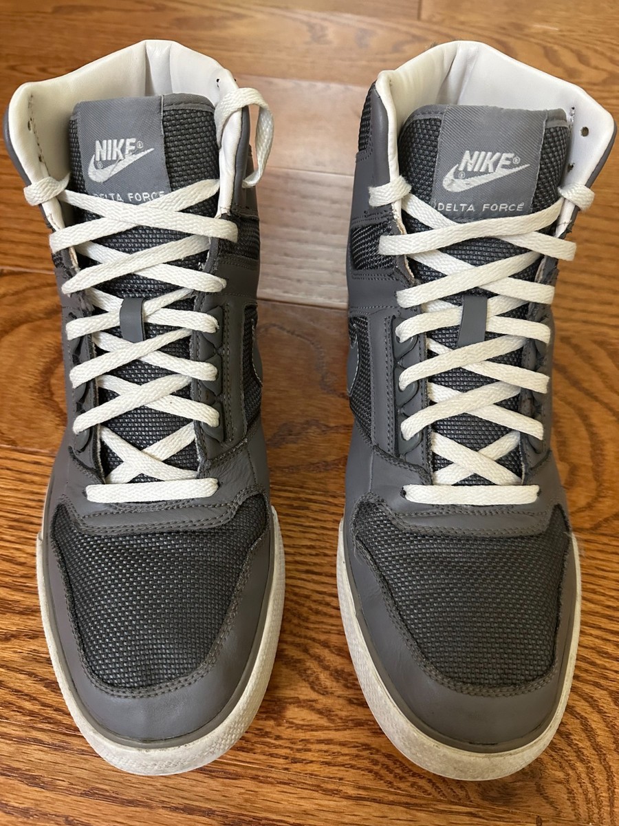 Nike Delta Force Men's Gray Leather High Top Athletic Sneakers Shoes Size 
