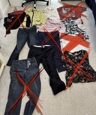 Huge Lot Of 7 pc Vintage Women s Clothing Dresses Tops Pants Various Sizes