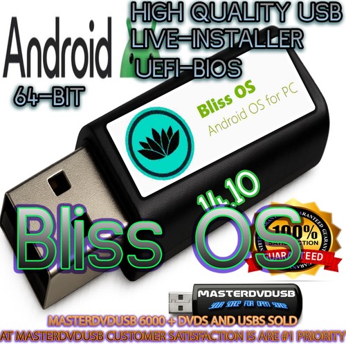 Bliss OS 14.10 USB Bootable Flash Drive – Android OS for PC/Laptops ...