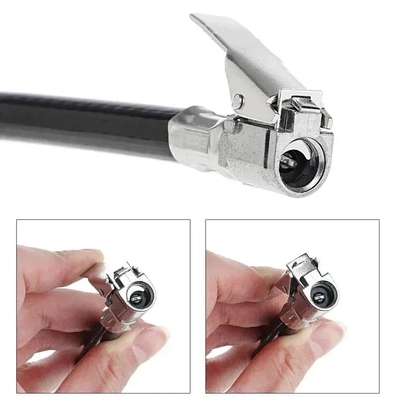 2pcs Air Compressor Recoil Hose Line Tool Set Tyre Inflator Duster Gun ...