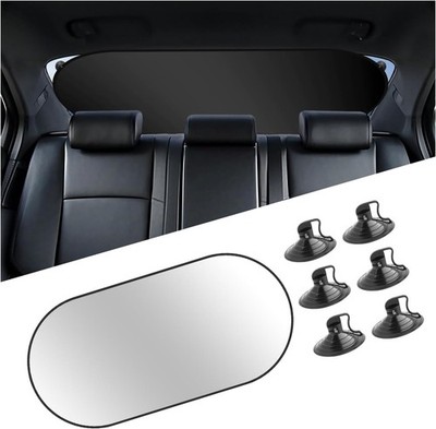 Foldable 39.37''x19.76'' Car Rear Window Sun Shade with 6 Suction Cups, 210T Titan