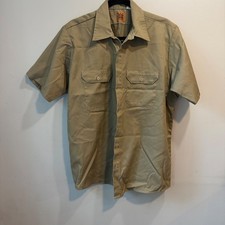 Big Ben by Wrangler Mens Khaki Short Sleeve Work Shirt Made in USA 7M77SKH Large