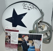 BOB LILLY SIGNED F/S REPLICA CUSTOM FACE MASK HELMET DALLAS COWBOYS HOF 80 JSA
