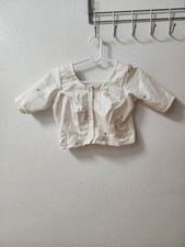 White Embroidered Choli Blouse Short Sleeve Front Opening Women