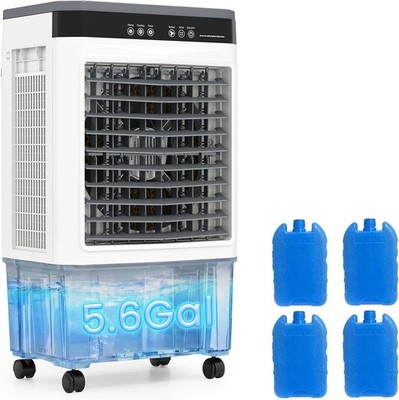 Evaporative Air Cooler 2800CFM Swamp Cooler Fan with 10Gal Detachable Water Tank