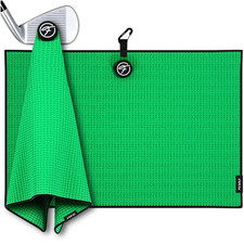 Fore Show Green Magnetic Golf Towel with Clip – 24"x16" Premium Microfiber