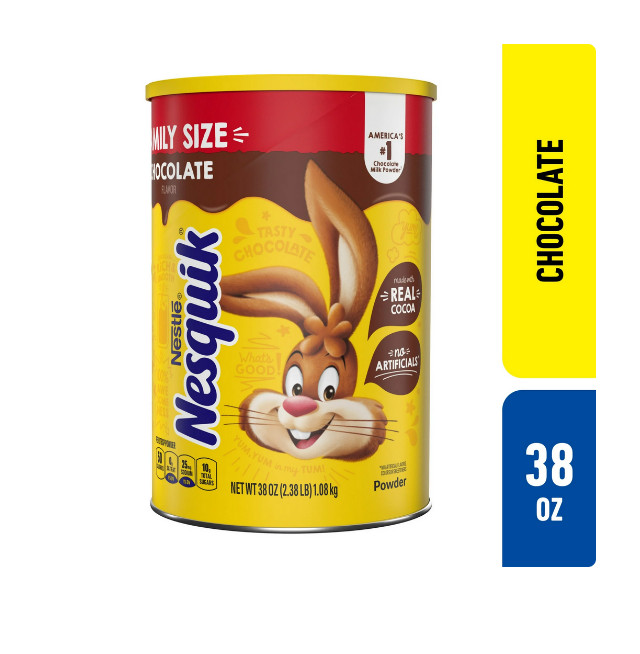 Nestle Nesquik Chocolate Flavor Powder Stir In Drink Mix Can