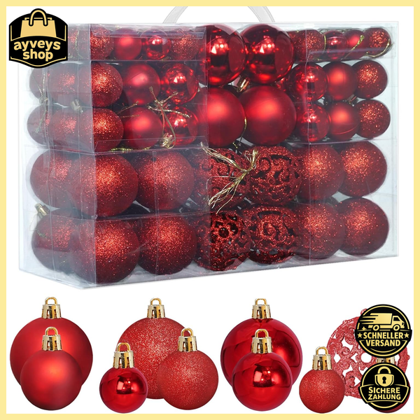 Weihnachtskugeln Set 100 StüCk Rot Dekorativ Zum AufhäNgen Weihnachtsbaum-image