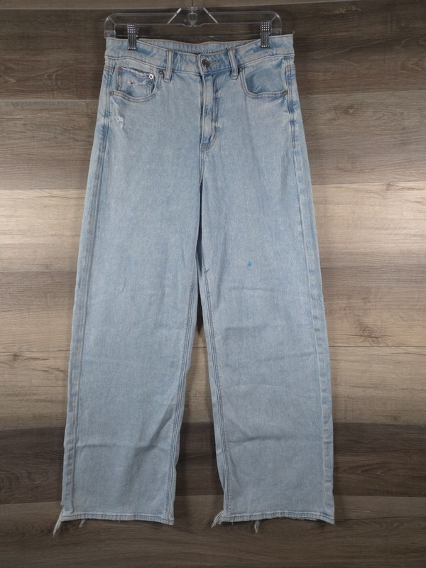 American Eagle Super High Rise Baggy Wide Leg Jeans Women's 6 Regular Y2K