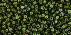 11/0 TOHO ROUND Hybrid Transparent Peridot Picasso Seed Bead (8g)