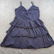 American Eagle Outfitters Tiered Dress Womens XL Ruffles Navy Blue Boho Cottage