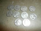 10 Washington Silver Quarters  4-1964 1964D 1942 2- 1961D 1963 1960D Lot