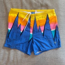 Vintage 90s Geometric Swim Trunks Shorts Ocean Pacific OP