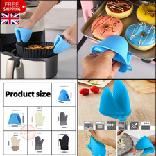 2PCS Silicone Pot Holder Mini Oven Mitt Kitchen Heat Resistant Finger Grips UK