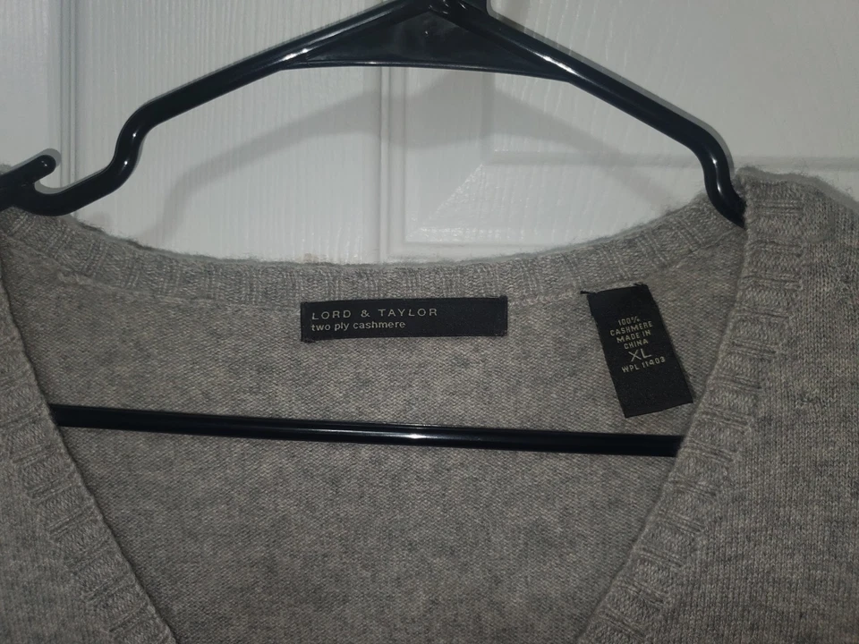 Suéter Lord and Taylor Gris Cachemira XL-2 Capas Foto 2 de 4
