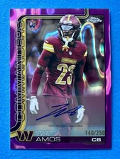 Topps 2025 Chrome Trey Amos Purple Autograph Rookie /250 Commanders Football