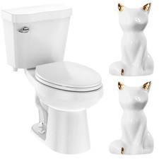 2 Pack Toilet Bolt Covers, Ceramic Caps Lovely Cate White
