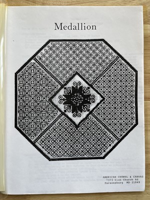 MEDALLION ~ Blackwork With Beaded Cross Stitch Pattern Booklet By Jody Gergens