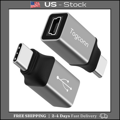 Mini USB to USB C Adapter 2 Pack, Mini USB (Female) to USB Type-C (Male) Convert