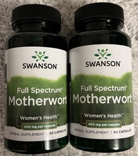 Swanson Motherwort 400mg 2X 60 Caps Support Thyroid & Cardiovascular Health
