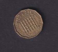 GREAT BRITAIN - 1964 Queen Elizabeth II Three Pence 3d  Coin (490)