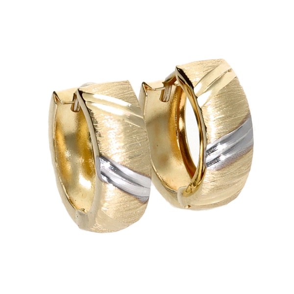 Creolen Klappcreolen Aus Echt Gold 333 (8Kt) In Bicolor-image