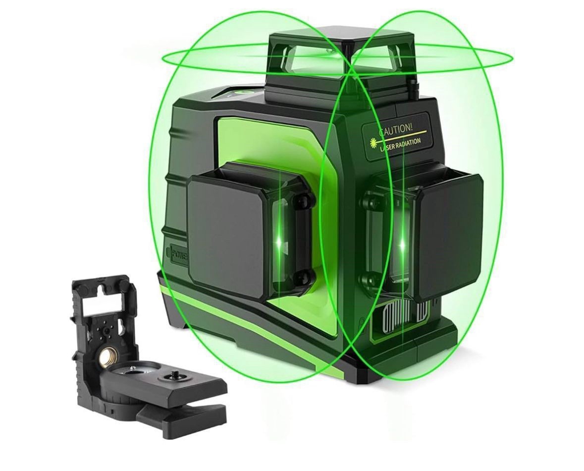 HUEPAR Green Laser Level 360° 3D 16 Lines Laser Self Leveling Cross Measure Tool