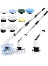 Electric Spin Scrubber,Cordless Spin Scrubber for Cleaning with 8 Replaceable B