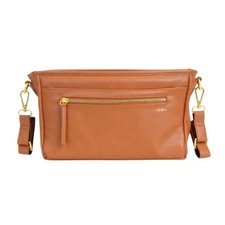 FAWN DESIGN The Stroller Caddy, Premium Matte Faux Leather Brown