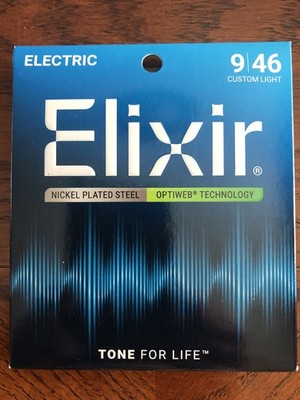 Elixir Electric guitar strings 9 46, custom light Optiweb technology new￼
