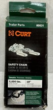 Curt 80031 Trailer Safety Chain With 2 S-hooks 5000 Lbs. Clear Zinc 48 Long Bd