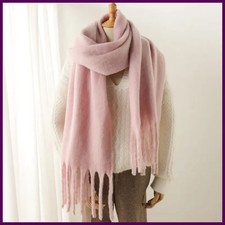 Winter Cashmere Scarf Men Women Warm Solid Pashmina Shawl Tassel Blanket Wrap