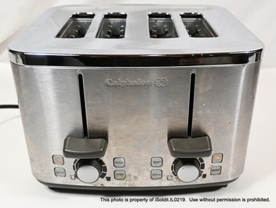 CALPHALON 4-SLICE STAINLESS STEEL TOASTER Model HE400ST Bagel Wide Slot