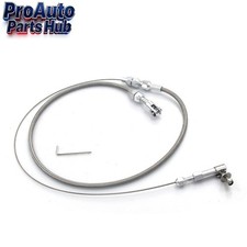 36" Stainless Braided Throttle Cable Kit Adjustable Accelerator Cable Compatible