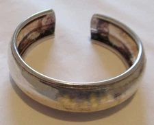 Sterling Silver Cuff Bracelet Signed HAN Italy 925  24.3 gr   3/4"  Wide