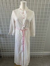 Vintage 70s-80s JCPenney Lace Ivory Robe Misses One Side Pocket Size S