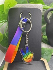 4" Silver-Tone Silicone Pride 2 in 1 Keychain Purse Backpack New Free Ship B7866