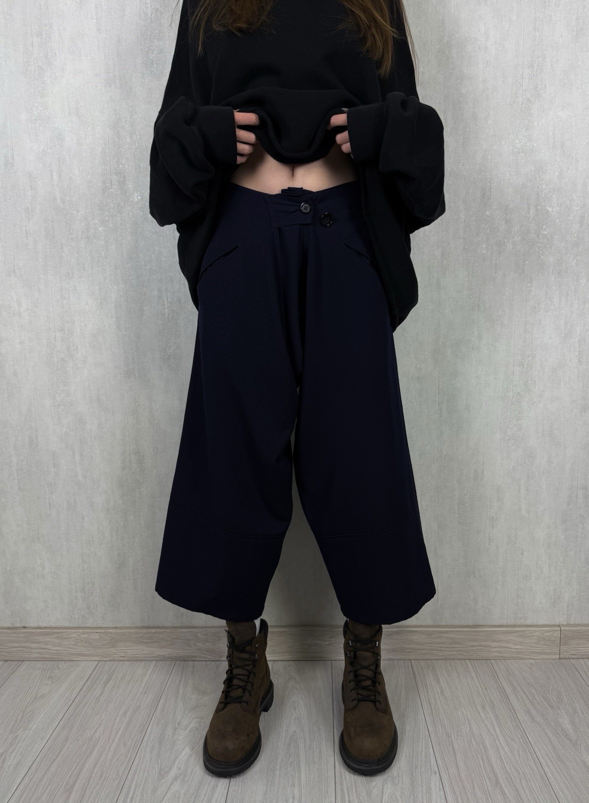 Vintage 80s Yohji Yamamoto Women’s Avantgarde Wide Wool Pants Size S