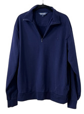 Polo Golf Ralph Lauren Men's L Navy 1/4 Zip Pullover Sweatshirt Pima Cotton