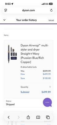 Dyson Airwrap Multi Styler Dryer Attachments Prussian Blue Rich Copper