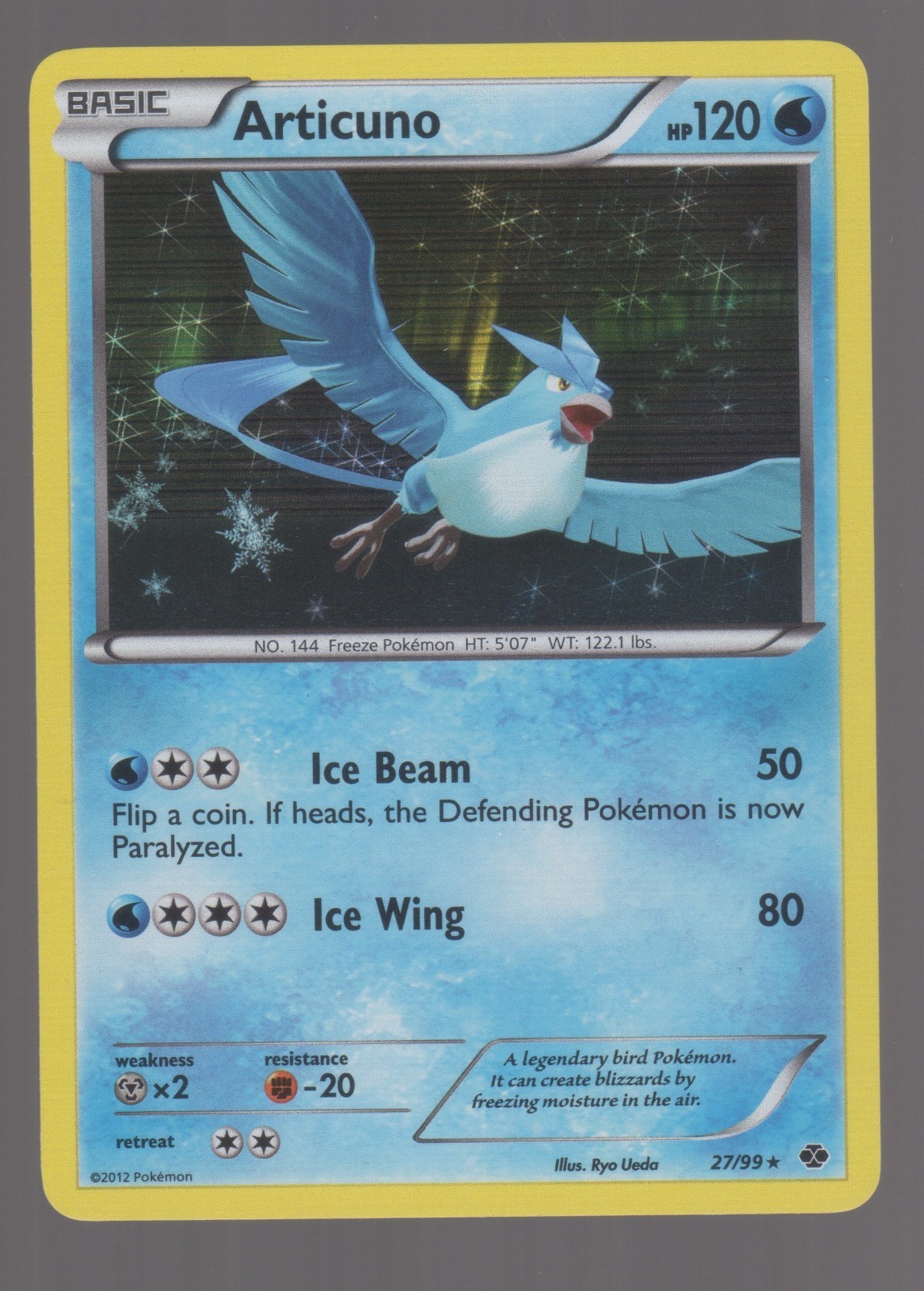 Pokemon Black & White Next Destinies ARTICUNO Holo Rare 27/99 LP