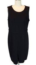 TALBOTS Ponte Knit Sleeveless Sheath Dress Size 10p Minimalist Office Classic