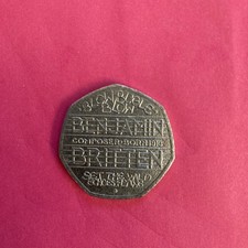 GB 50p coin2013  fifty pence coin Benjamin Britten Circulated