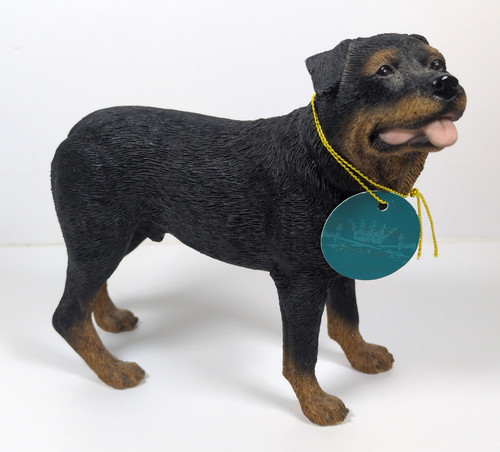 Leonardo Dog Studies Rottweiler Standing Figure Hand Painted Resin Vntage Ht12cm