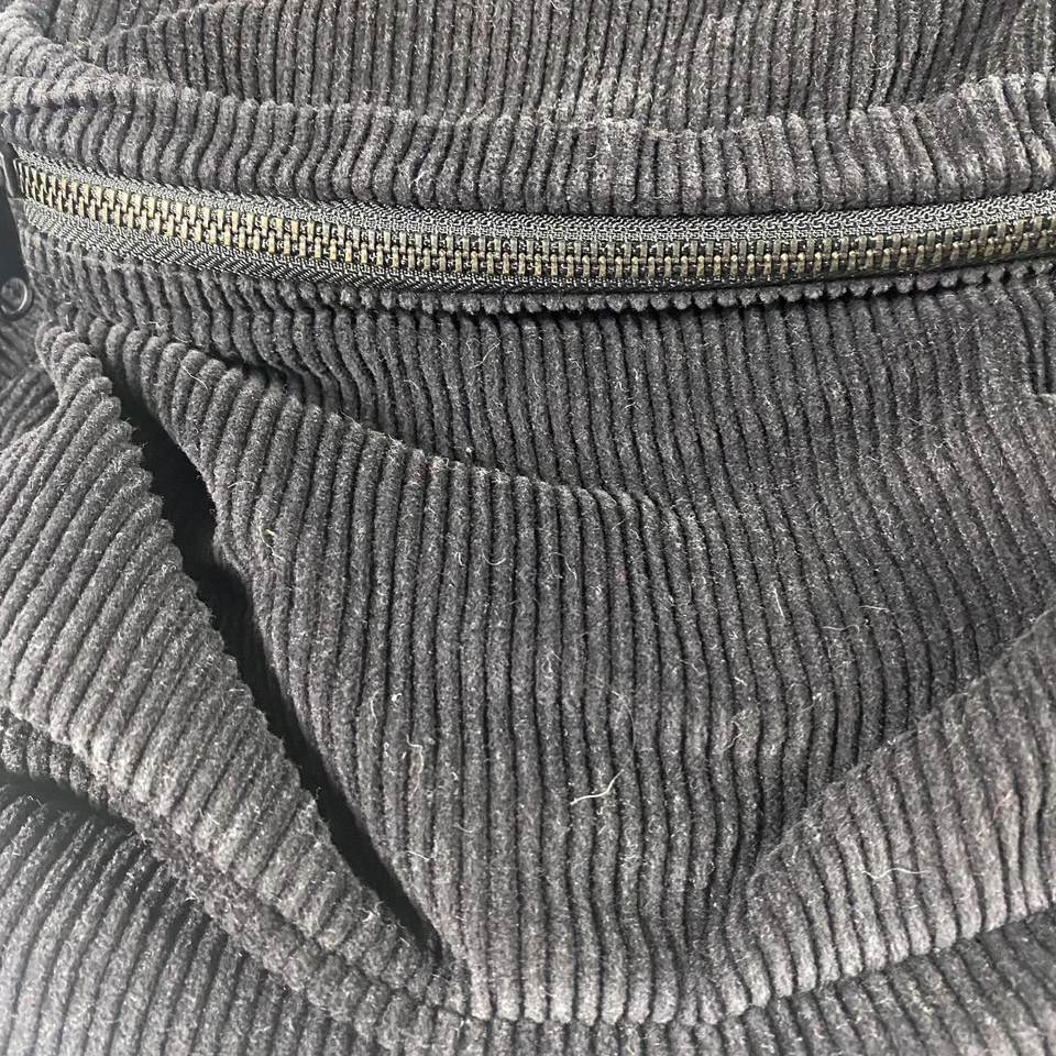 Teddy Fresh Black Corduroy Backpack Crest Logo School Laptop Bag Adjustable - Image 3 of 4