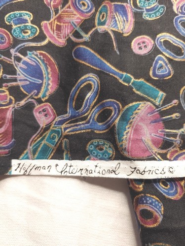 4 Yds.Hoffman International Cotton Fabric Metallic Gold Sewing Notions Black(#89 - Picture 5 of 7