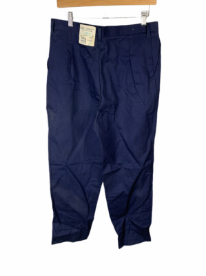 New Vintage Chic Womens 16 High Waisted Pleated Khaki Pants Navy Blue